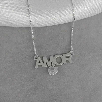 GARGANTILHA AMOR COM PONTO DE LUZ